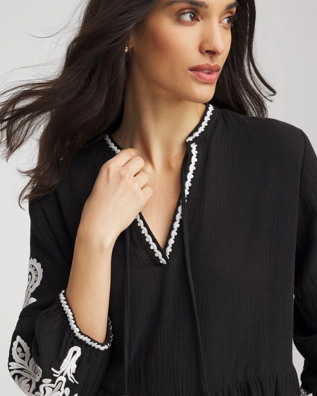 Woven Embroidered Swim Cover-Up - image 4
